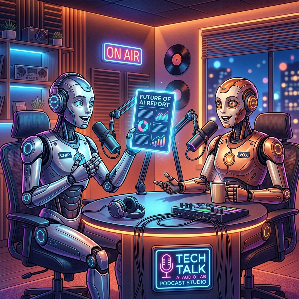 Dual AI Robot Hosts Podcasting